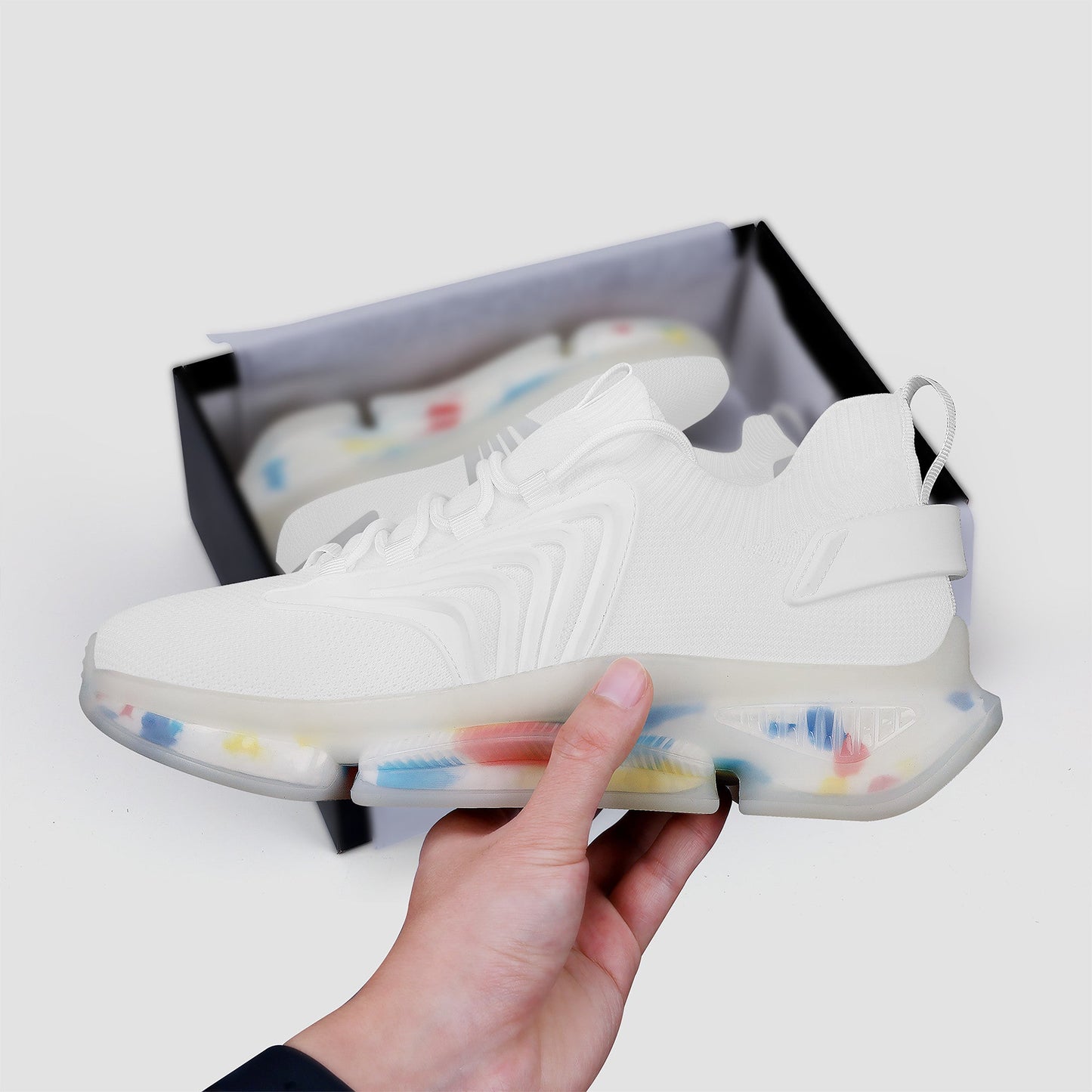 Custom Air Max React Sneakers - White SF S35 Colloid Colors
