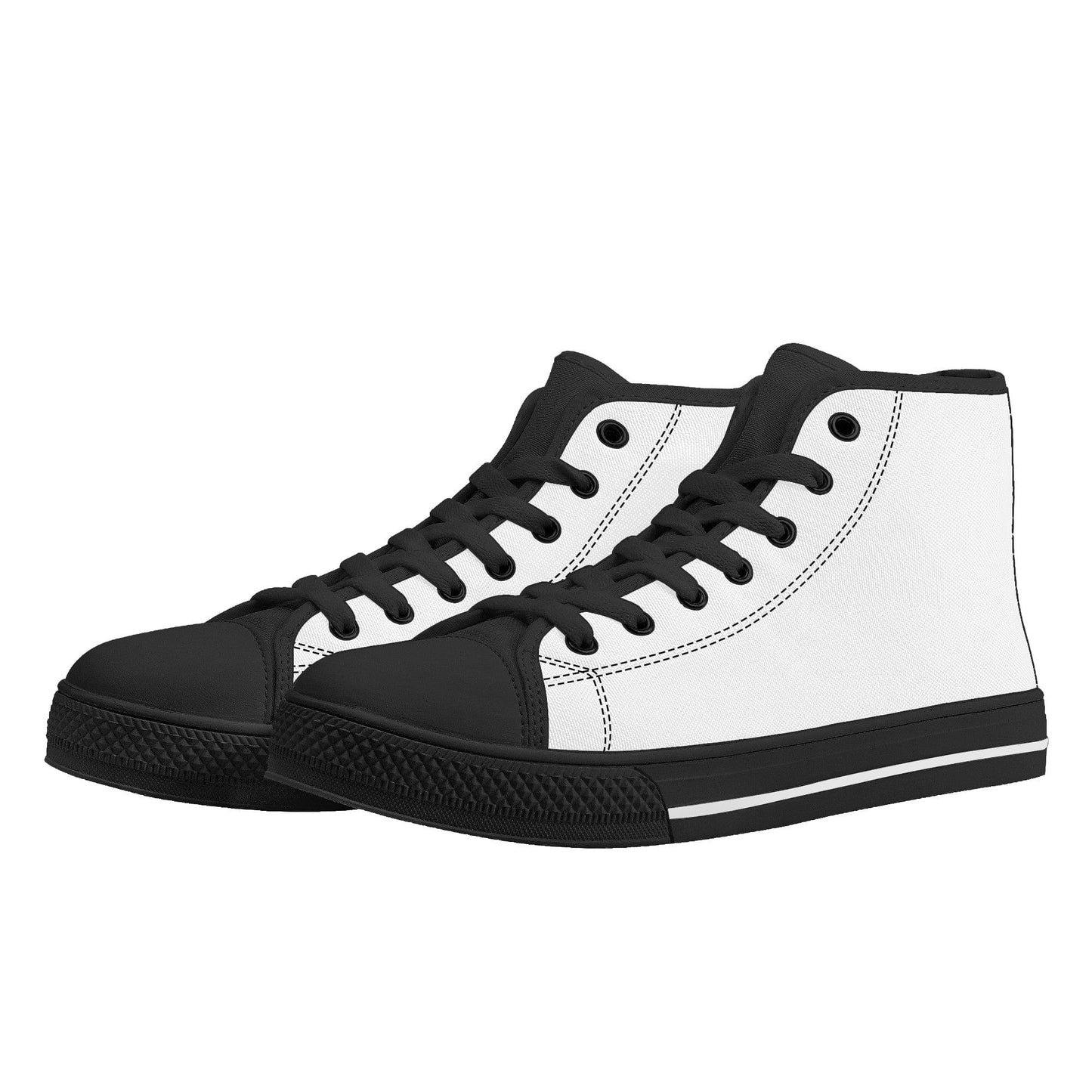 Custom High Top Canvas Shoes - Black D25 Colloid Colors