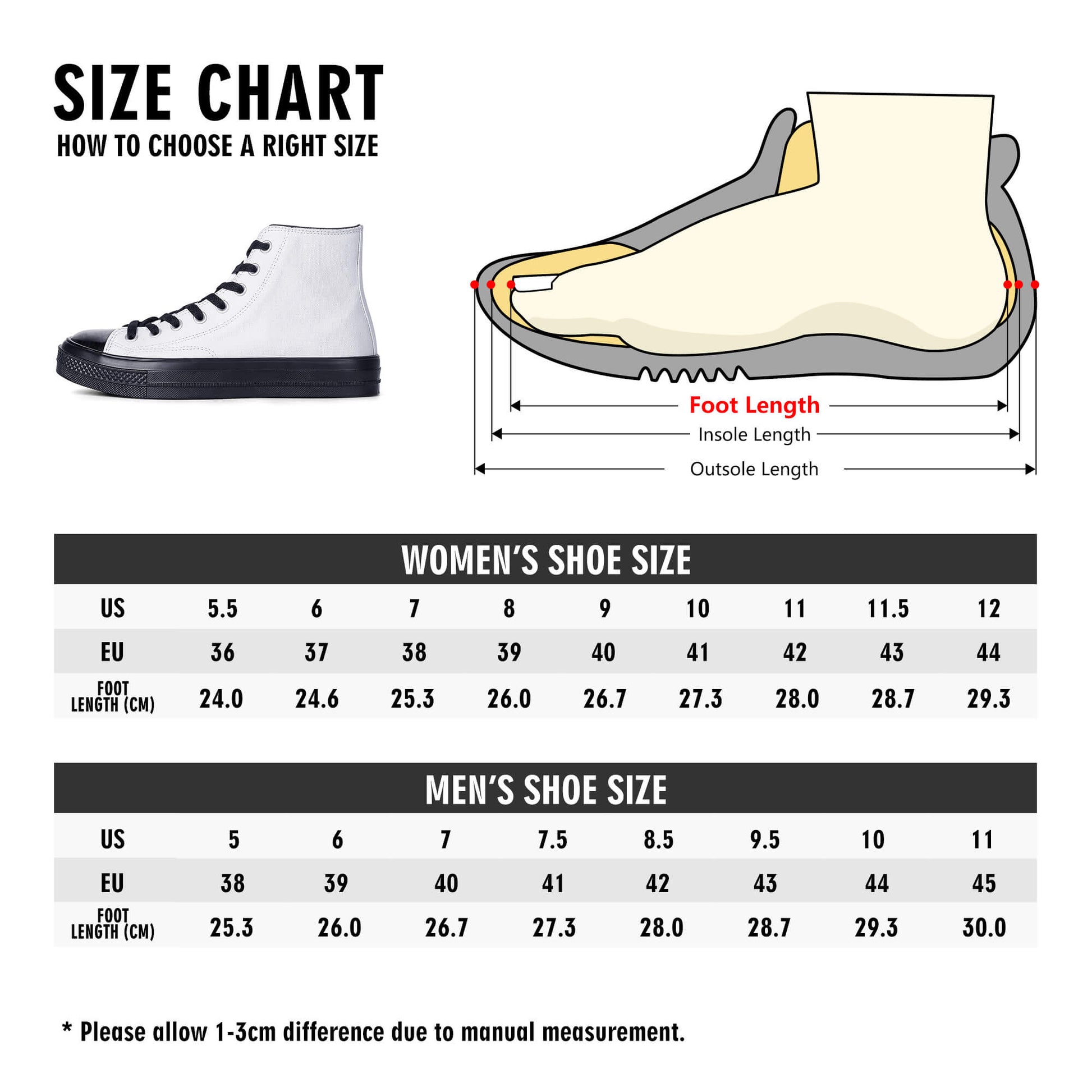 Custom High Top Canvas Shoes -Black SF D71 Colloid Colors