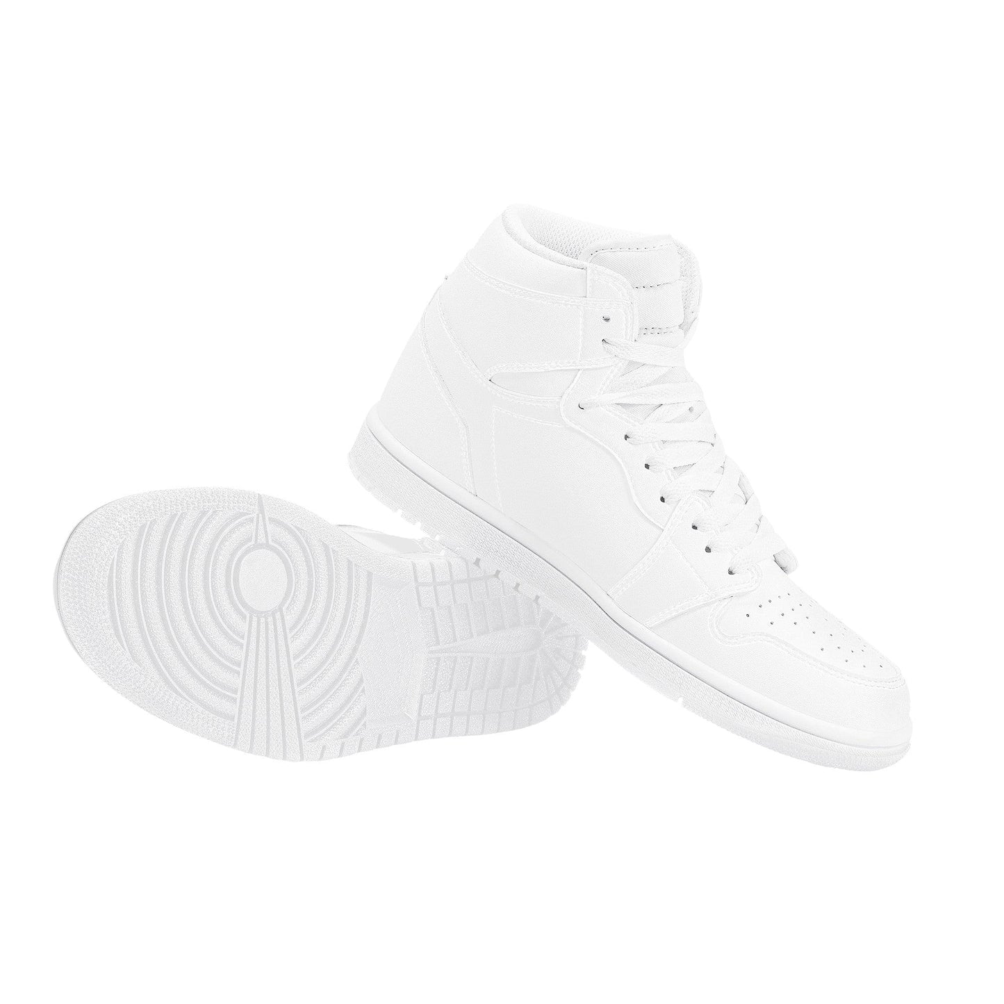 Custom High Top Sneakers Leather -White D17 Colloid Colors