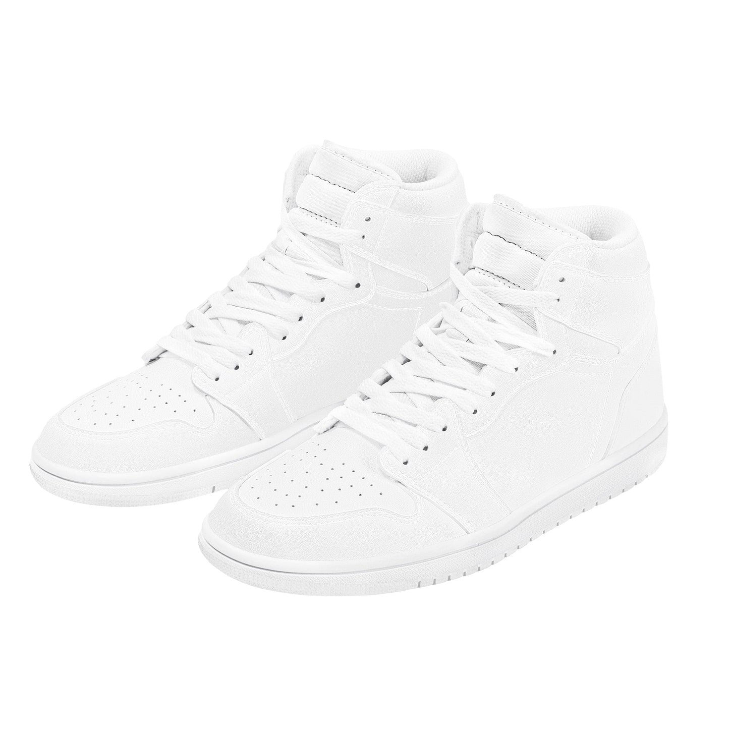 Custom High Top Sneakers Leather -White D17 Colloid Colors