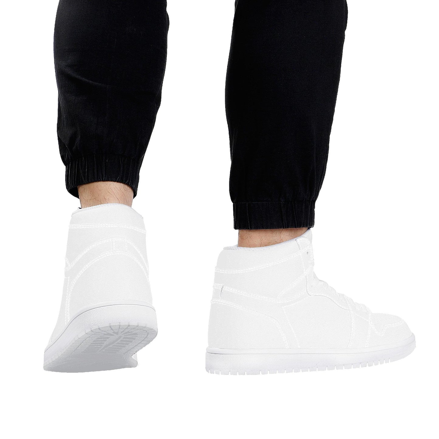 Custom High Top Sneakers Leather -White D17 Colloid Colors