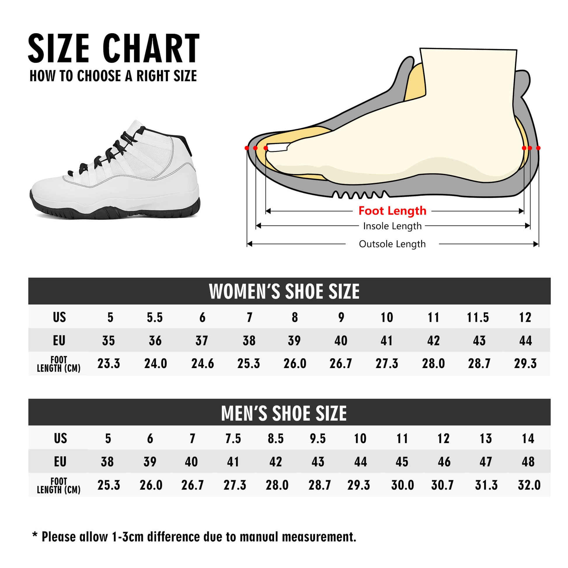 Custom High Top Sneakers - Black Air Retro Colloid Colors