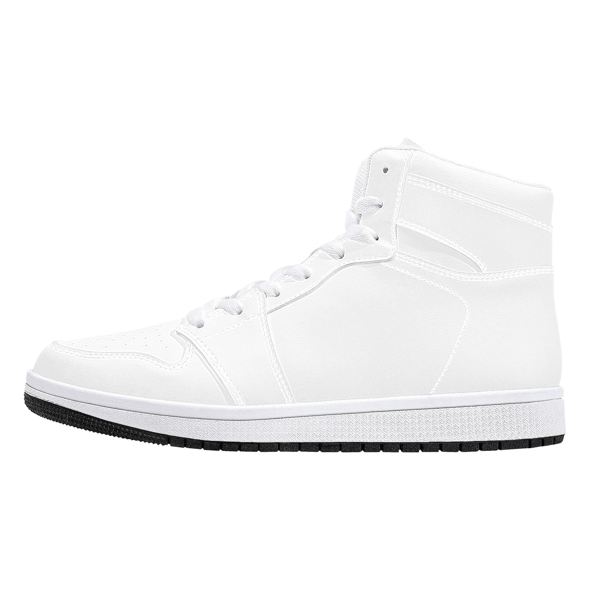 Custom High Top Sneakers  Leather - White D16 Colloid Colors
