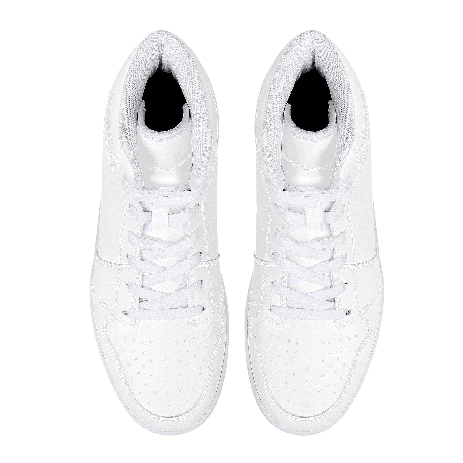 Custom High Top Sneakers  Leather - White D16 Colloid Colors