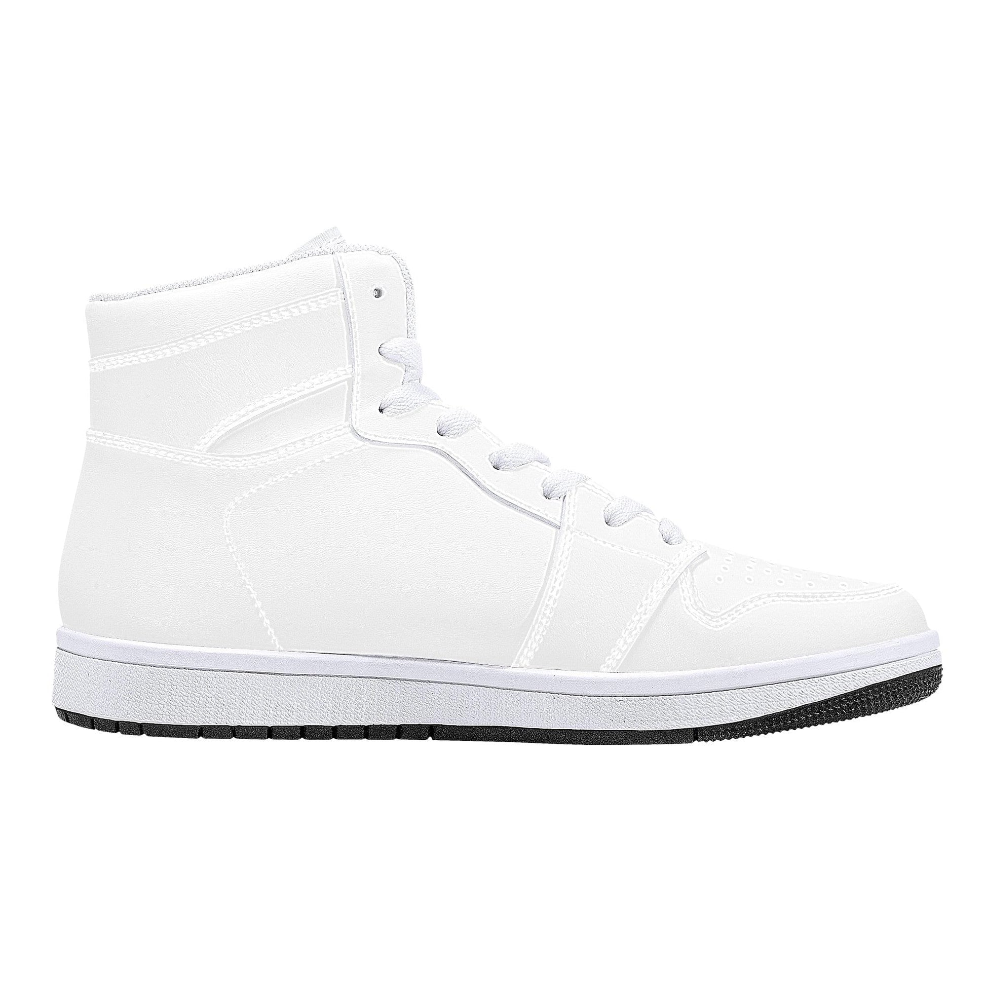 Custom High Top Sneakers  Leather - White D16 Colloid Colors