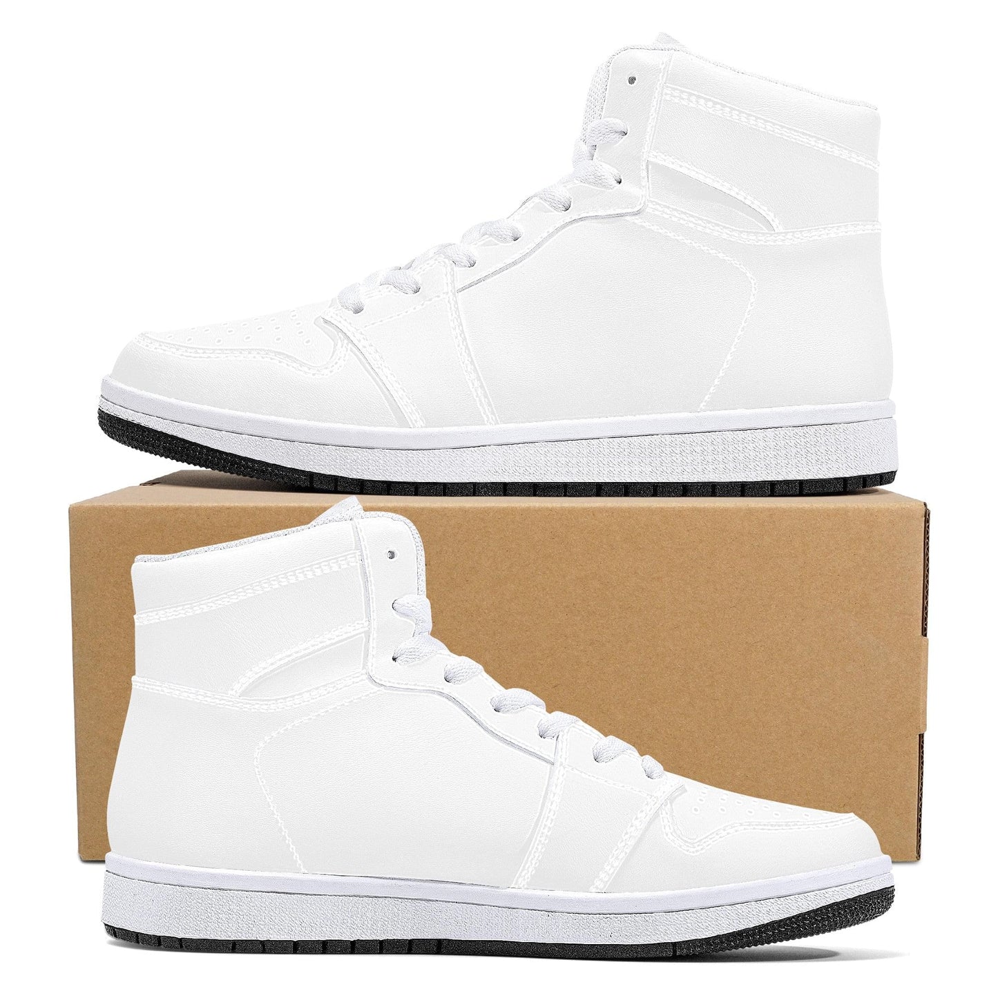 Custom High Top Sneakers Leather - White D16 Colloid Colors