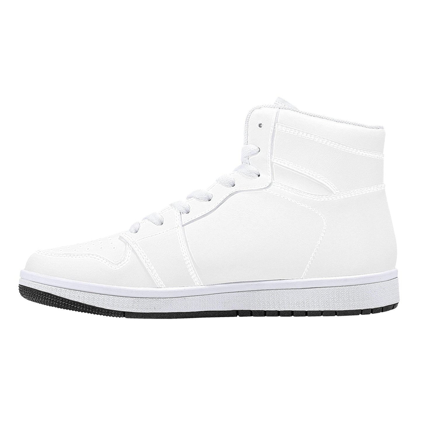 Custom High Top Sneakers Leather - White D16 Colloid Colors