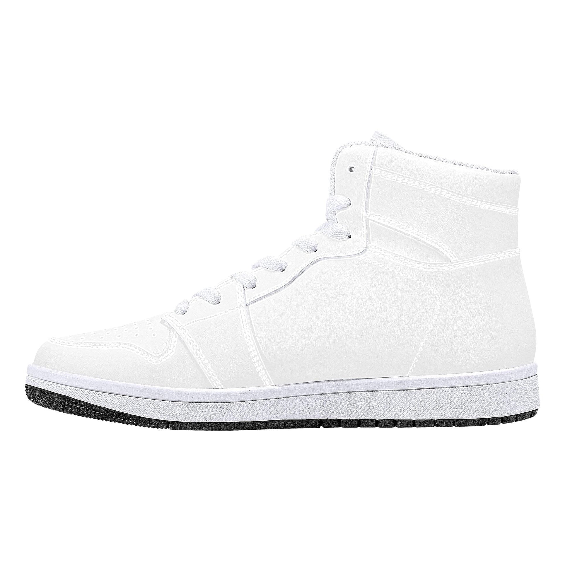 Custom High Top Sneakers  Leather - White D16 Colloid Colors