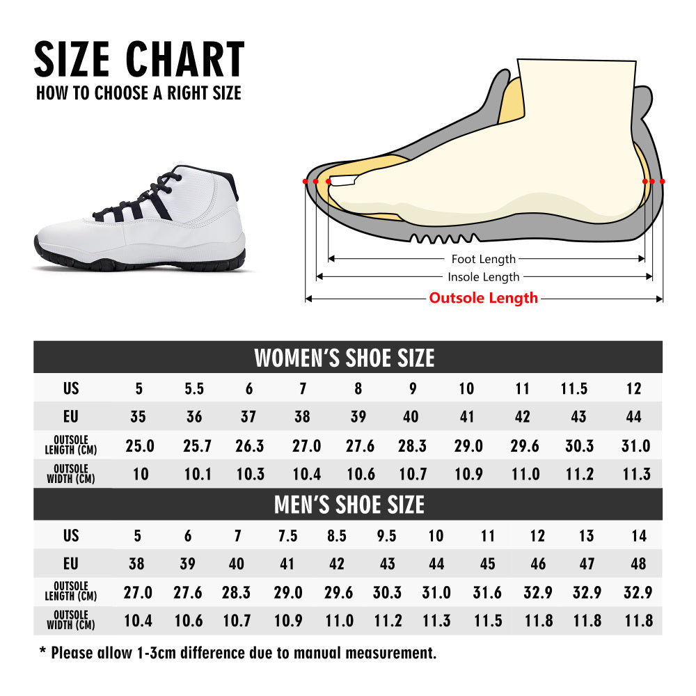Custom High Top Sneakers - White Air Retro Colloid Colors