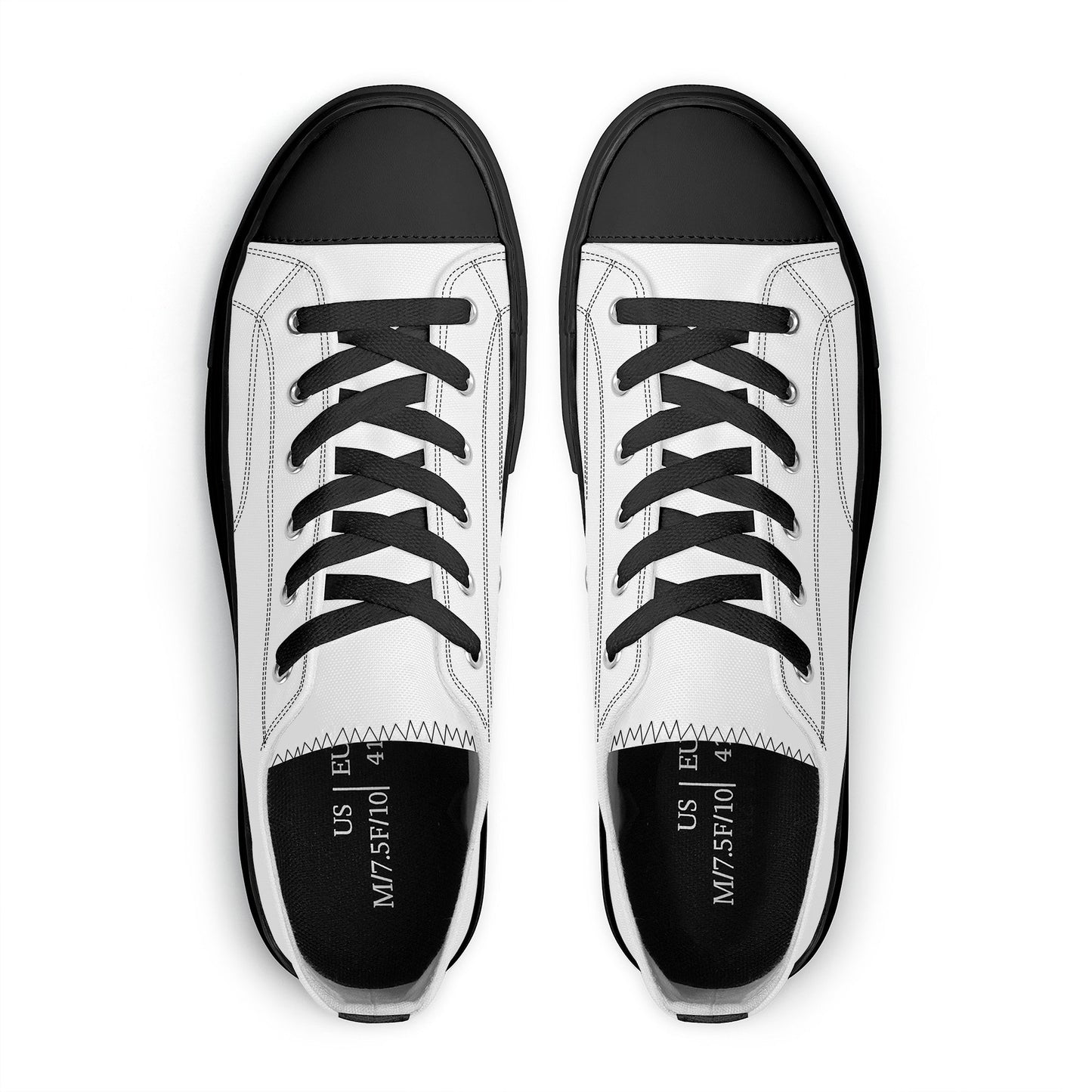 Custom Low Top Canvas Shoes -Black Classic Colloid Colors