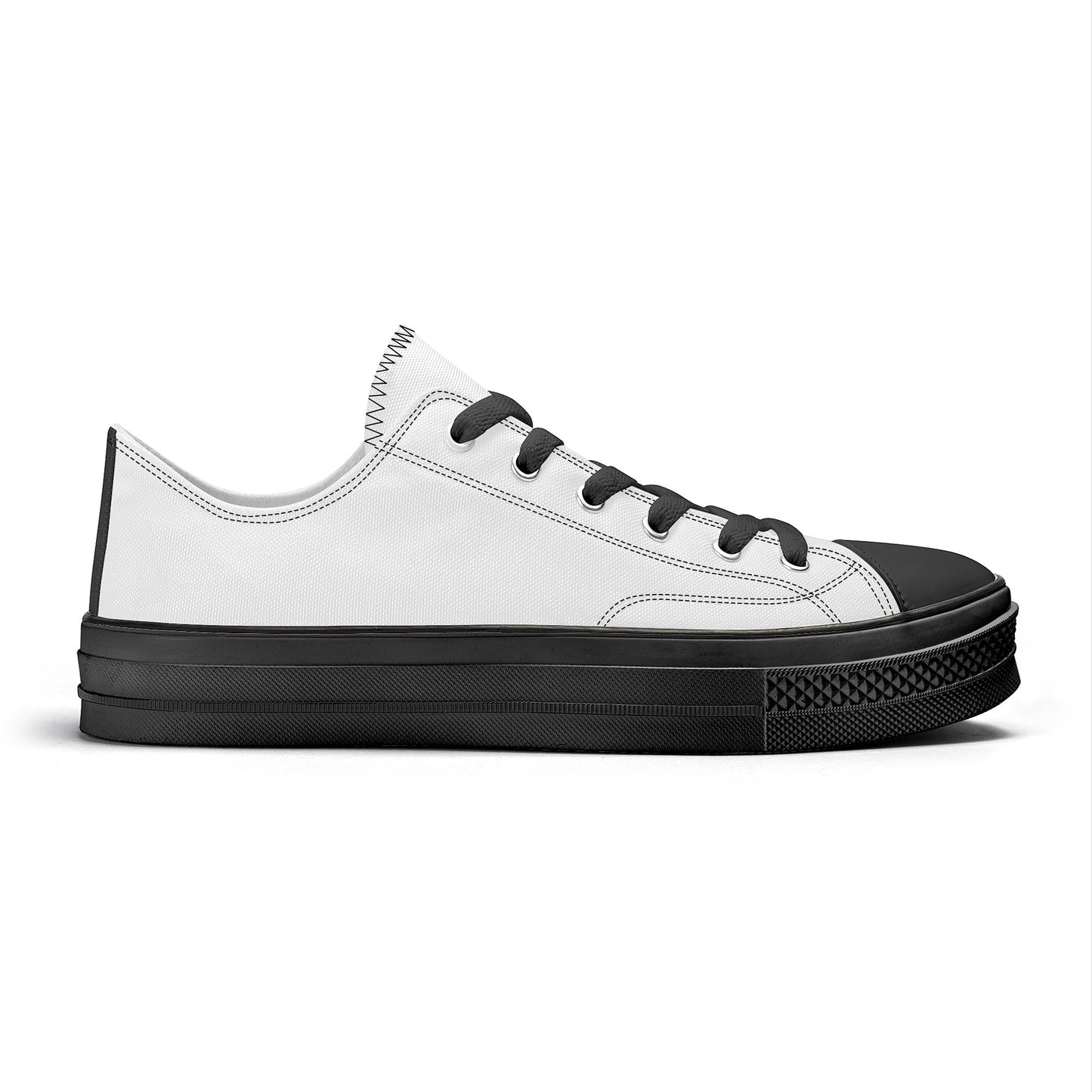 Custom Low Top Canvas Shoes -Black Classic Colloid Colors