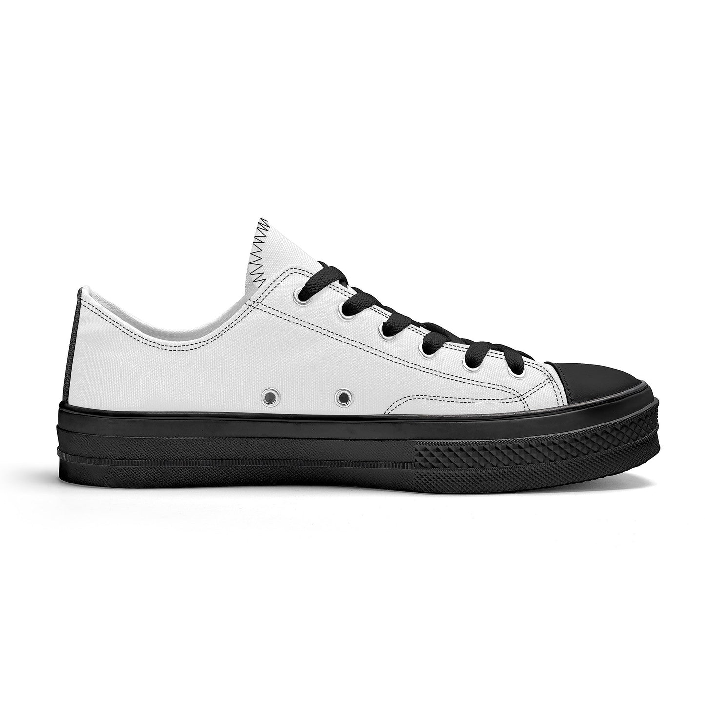 Custom Low Top Canvas Shoes -Black Classic Colloid Colors