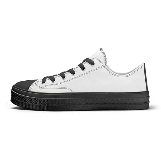 Custom Low Top Canvas Shoes -Black Classic Colloid Colors