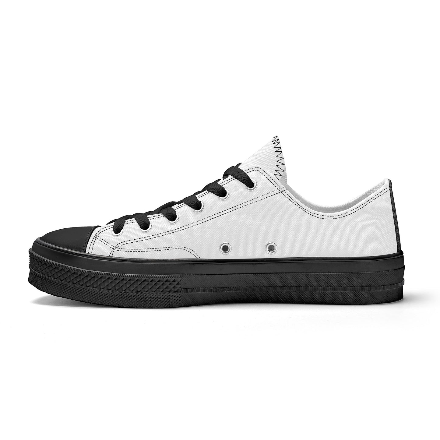 Custom Low Top Canvas Shoes -Black Classic Colloid Colors