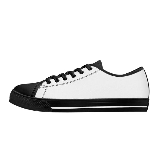 Custom Low Top Canvas Shoes - Black D24 Colloid Colors