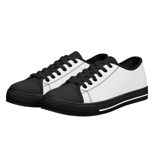 Custom Low Top Canvas Shoes - Black D24 Colloid Colors