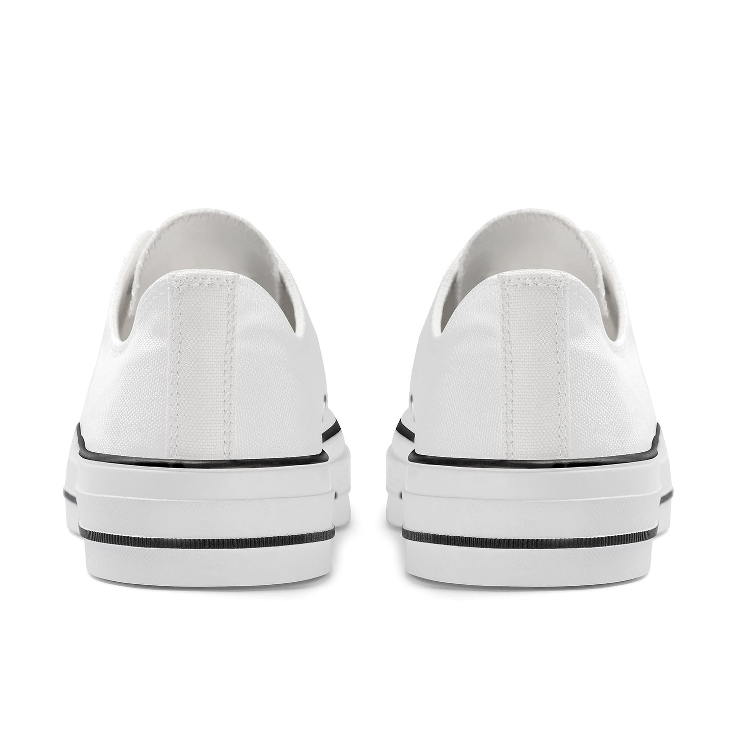 Custom Low Top Canvas Shoes -White Classic Colloid Colors