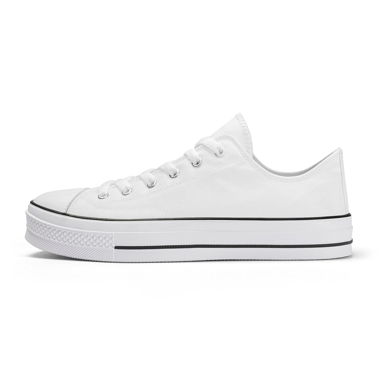 Custom Low Top Canvas Shoes -White Classic Colloid Colors