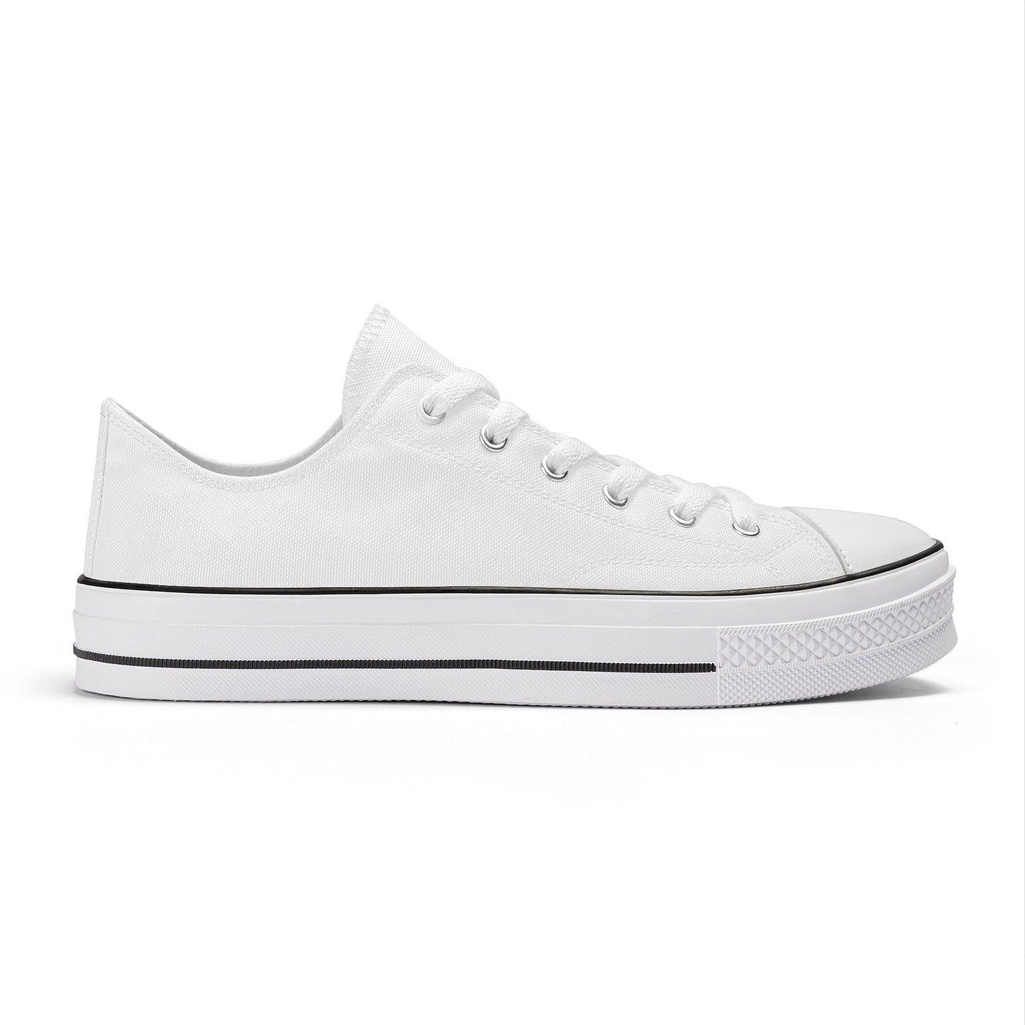 Custom Low Top Canvas Shoes -White Classic Colloid Colors