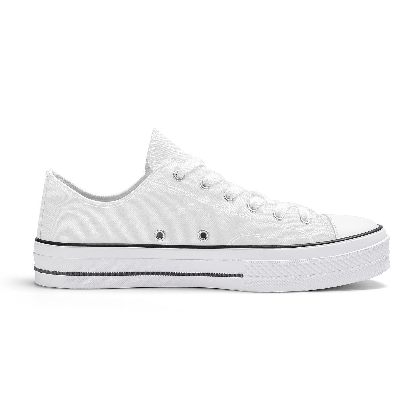 Custom Low Top Canvas Shoes -White Classic Colloid Colors