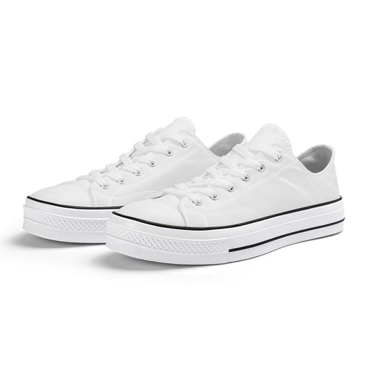 Custom Low Top Canvas Shoes -White Classic Colloid Colors