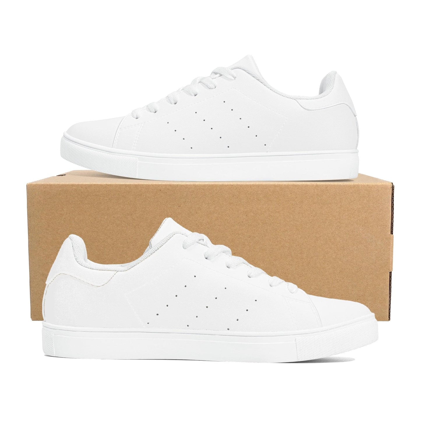Custom Low Top Leather Shoes - White D27 Colloid Colors