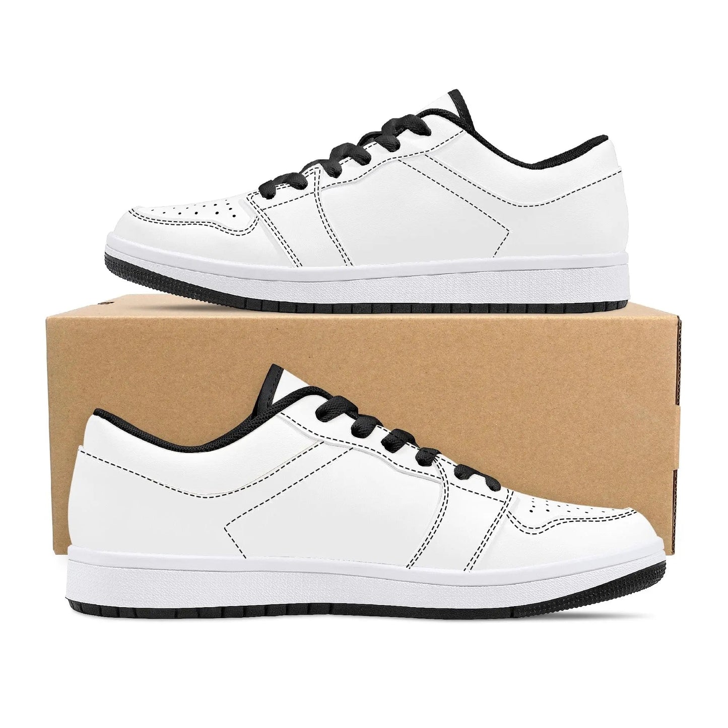 Custom Low Top Leather Sneakers - Black D15 Colloid Colors
