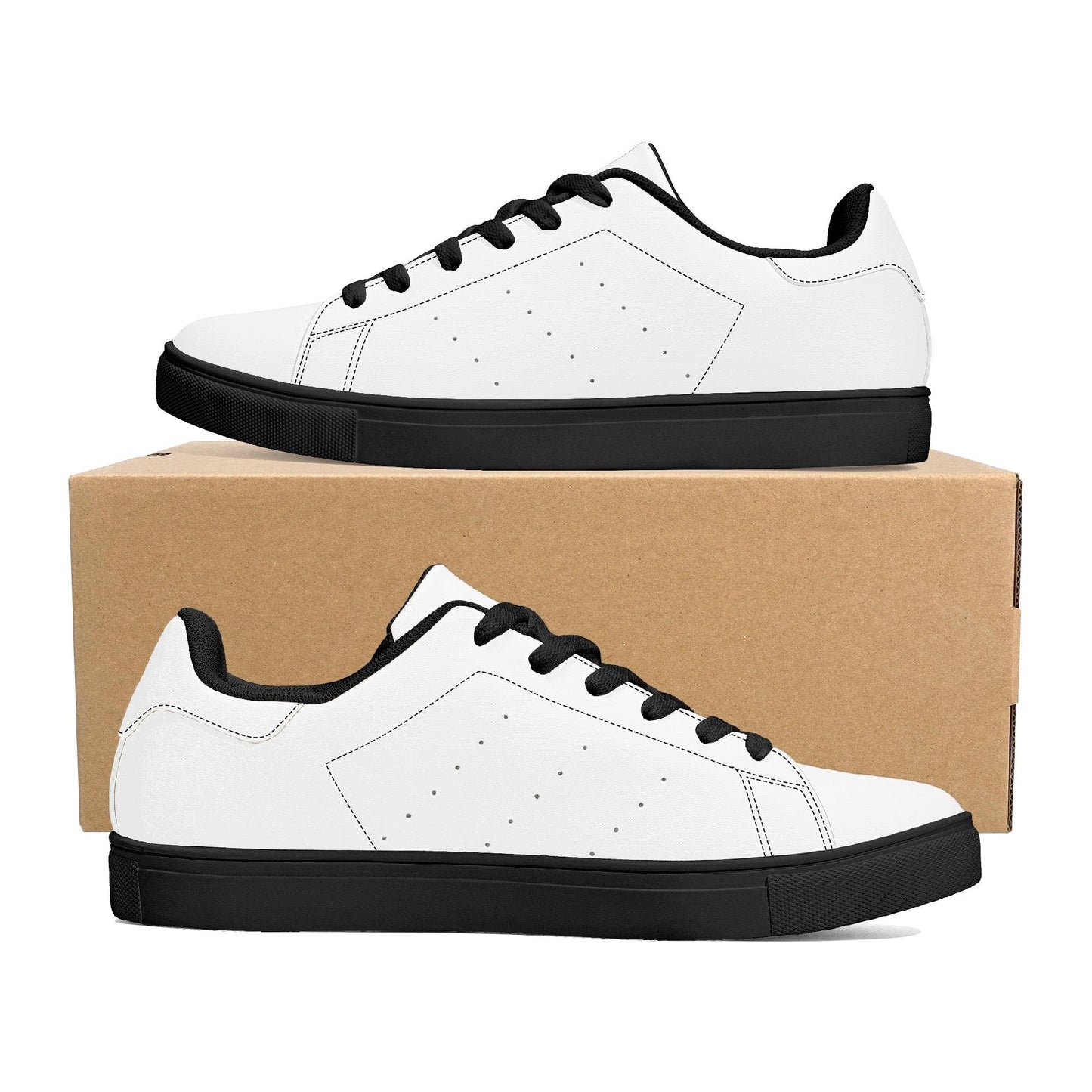 Custom Low Top Leather Sneakers -Black D27 Colloid Colors