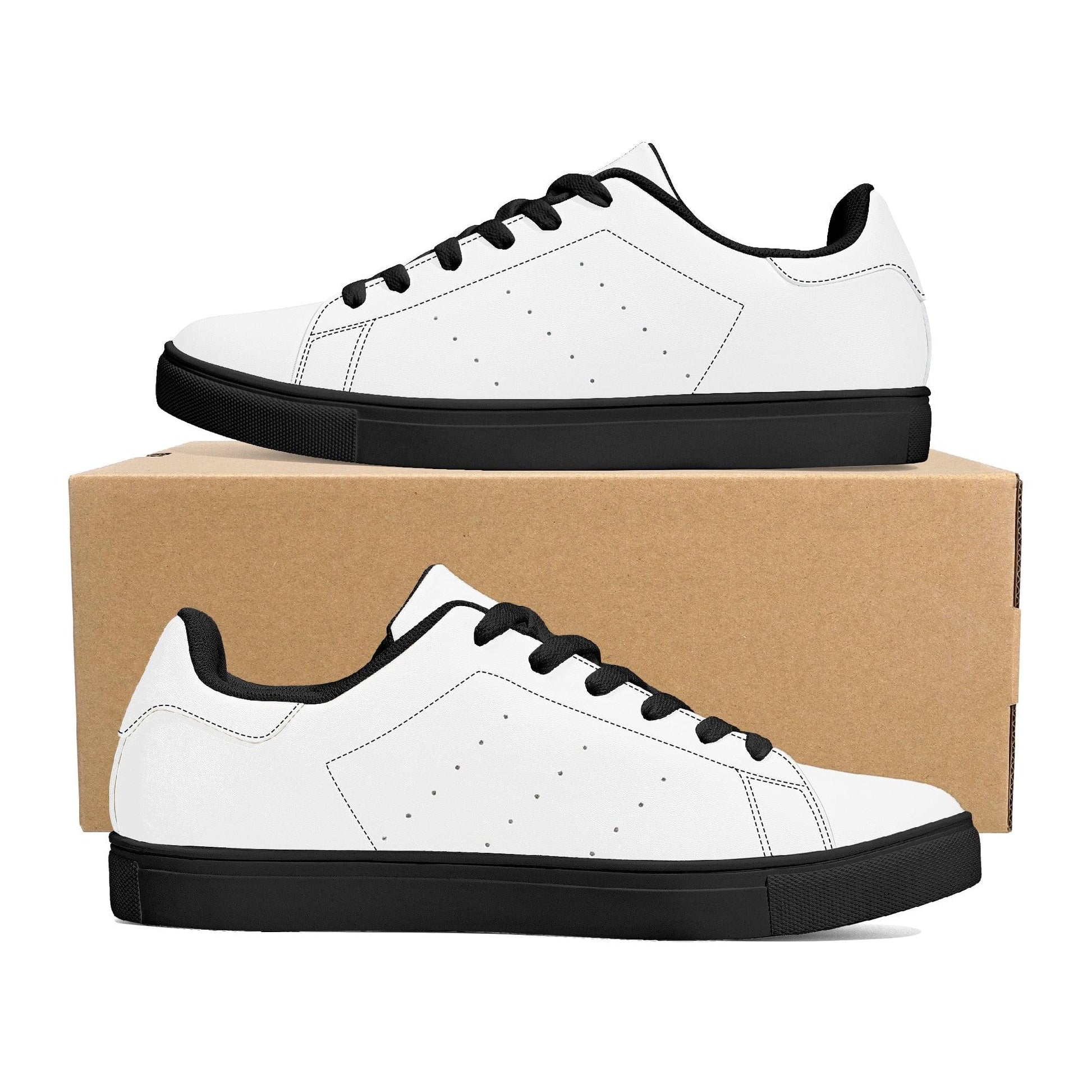 Custom Low Top Leather Sneakers -Black D27 Colloid Colors