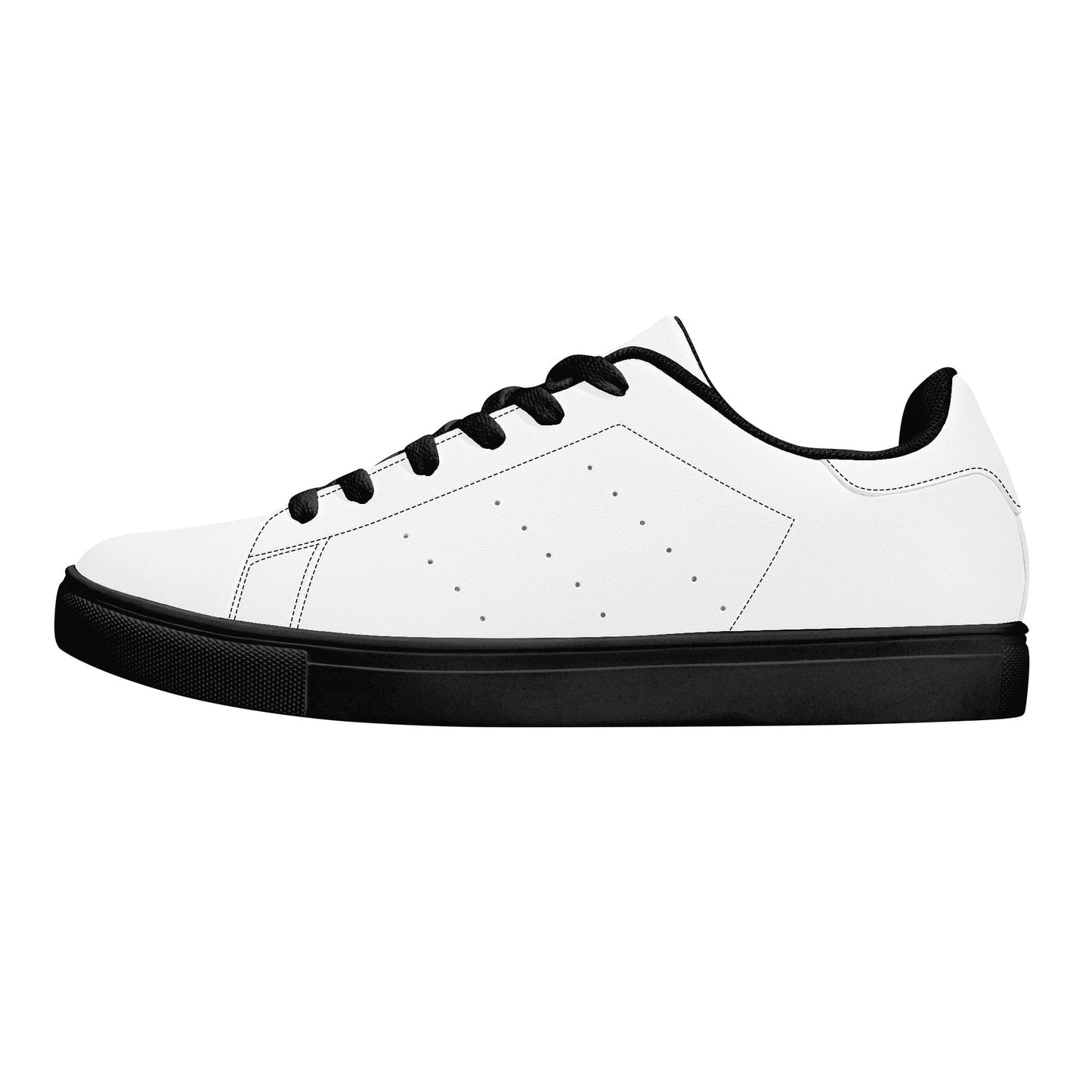 Custom Low Top Leather Sneakers -Black D27 Colloid Colors
