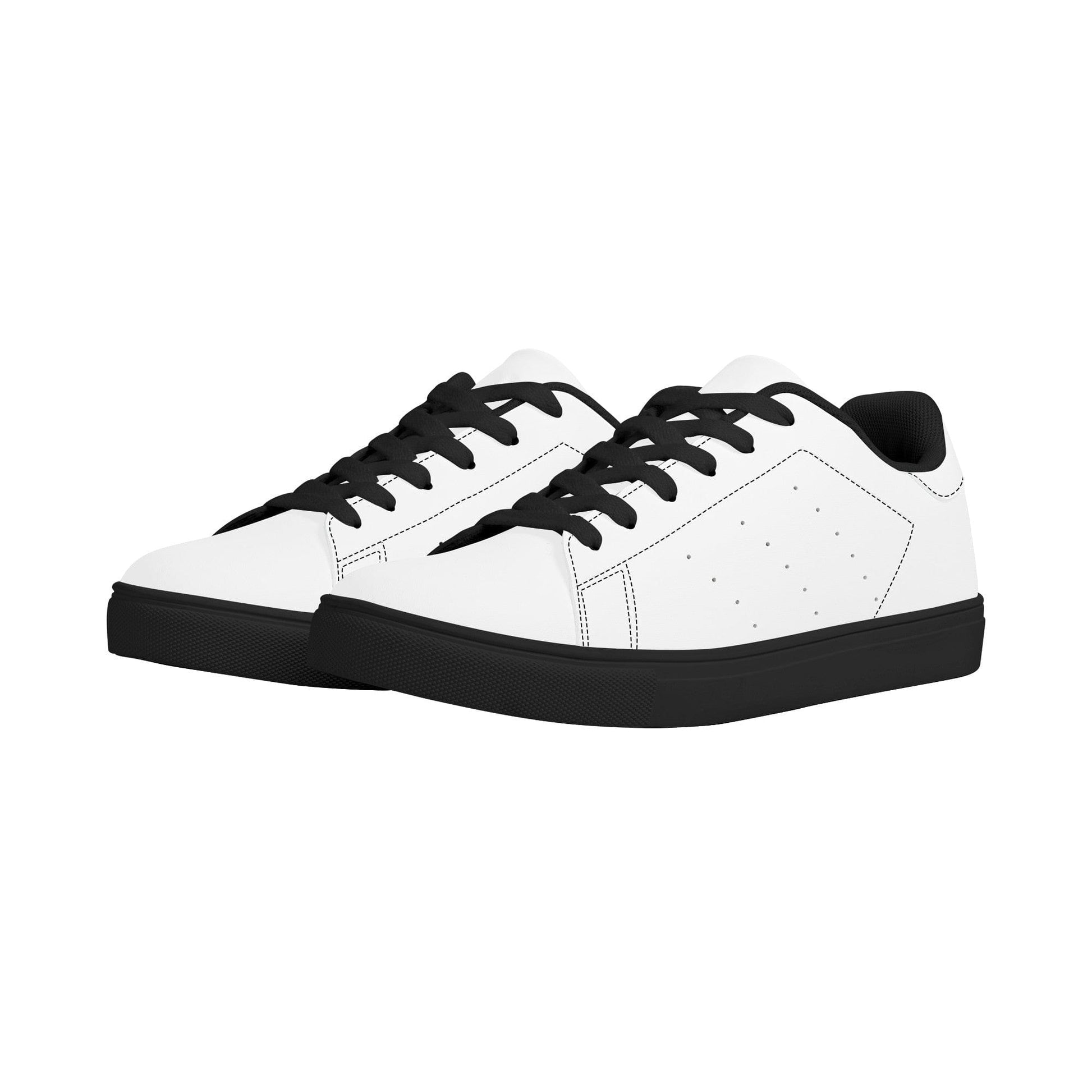 Custom Low Top Leather Sneakers -Black D27 Colloid Colors
