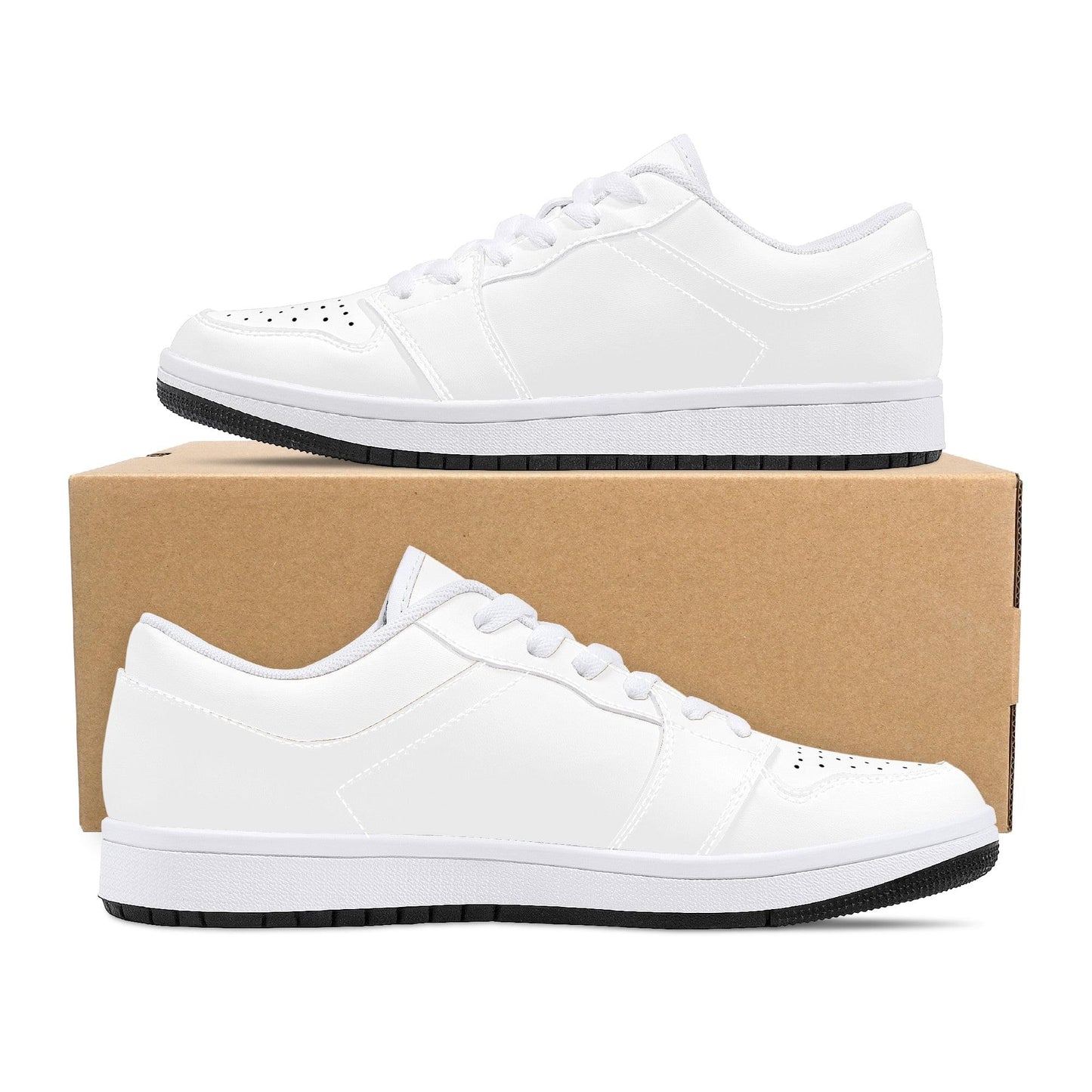 Custom Low Top Leather Sneakers -White D15 Colloid Colors