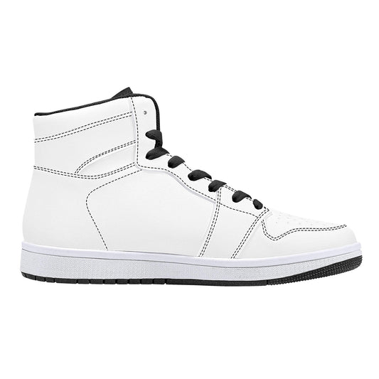 Custom High Top Sneakers Leather - Black D16 Colloid Colors