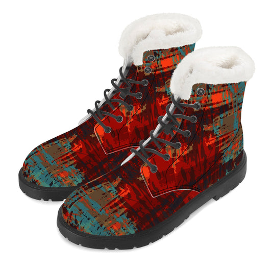 Designer Faux Fur Leather Boot-SF D86 X1 Colloid Colors