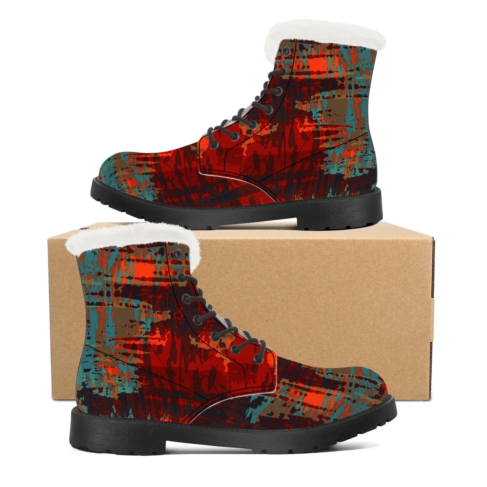 Designer Faux Fur Leather Boot-SF D86 X1 Colloid Colors