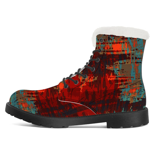 Designer Faux Fur Leather Boot-SF D86 X1 Colloid Colors