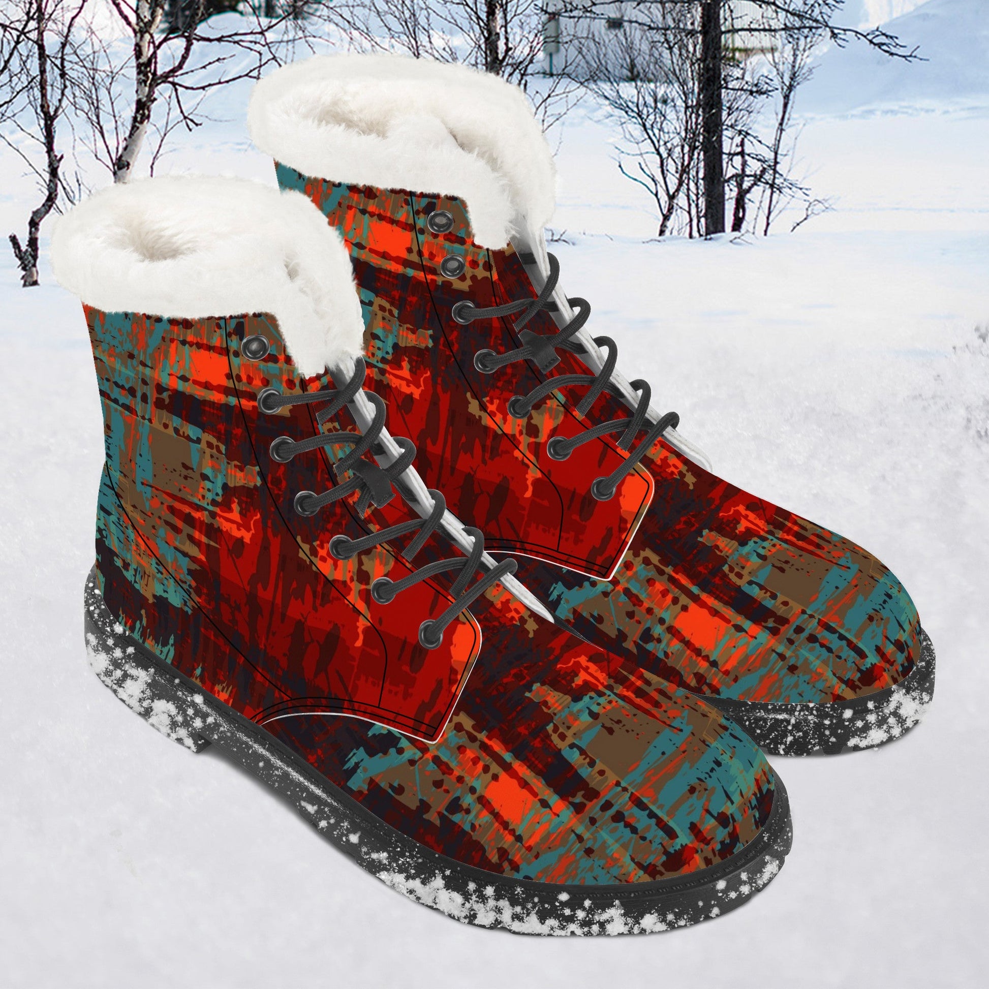 Designer Faux Fur Leather Boot-SF D86 X1 Colloid Colors