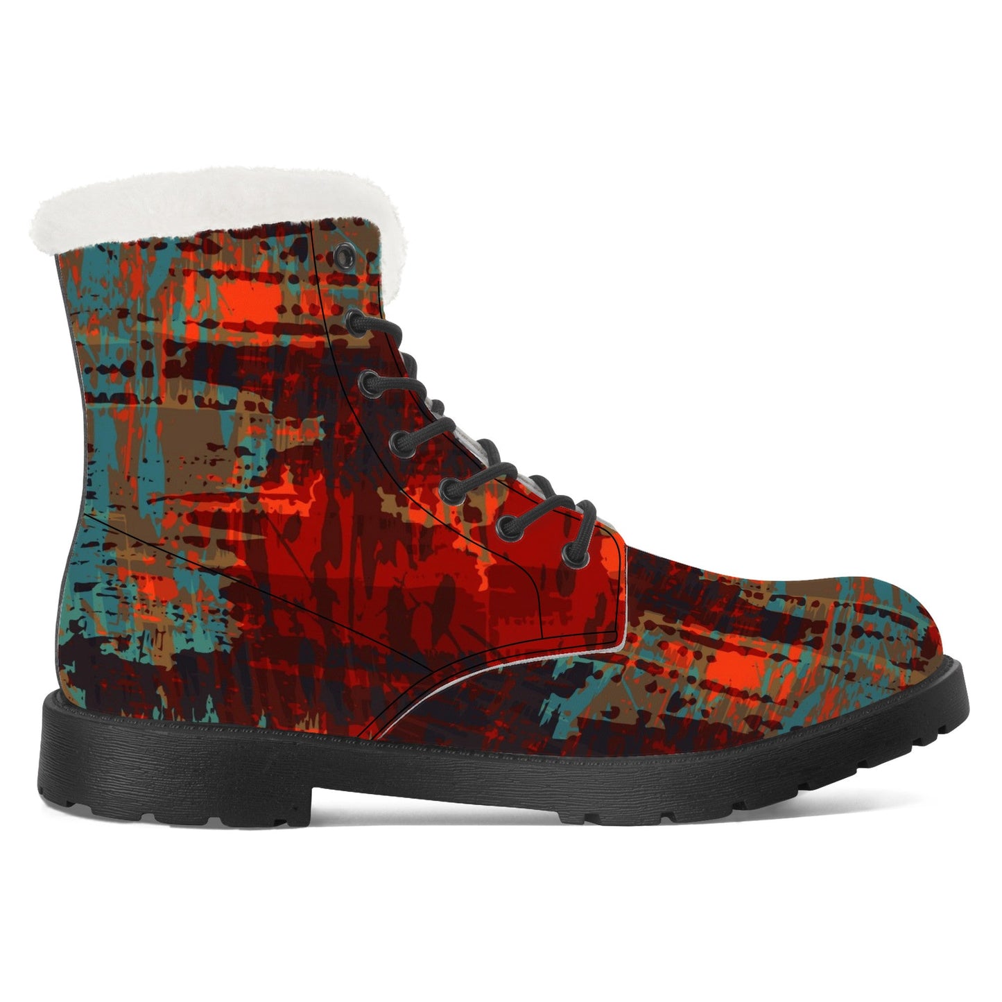 Designer Faux Fur Leather Boot-SF D86 X1 Colloid Colors