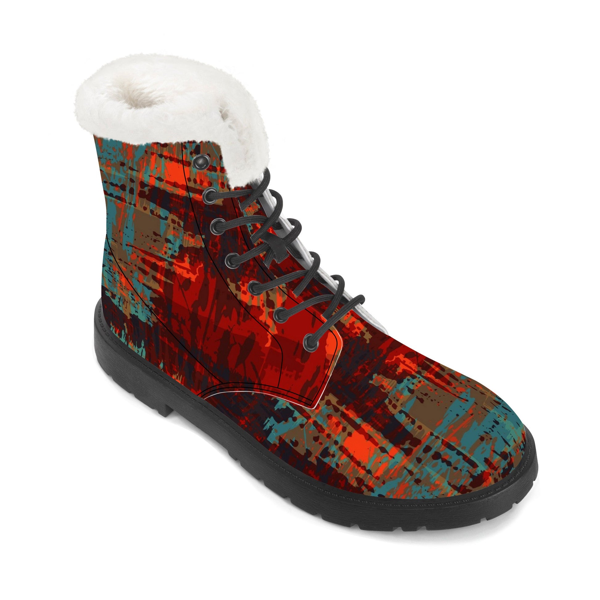 Designer Faux Fur Leather Boot-SF D86 X1 Colloid Colors