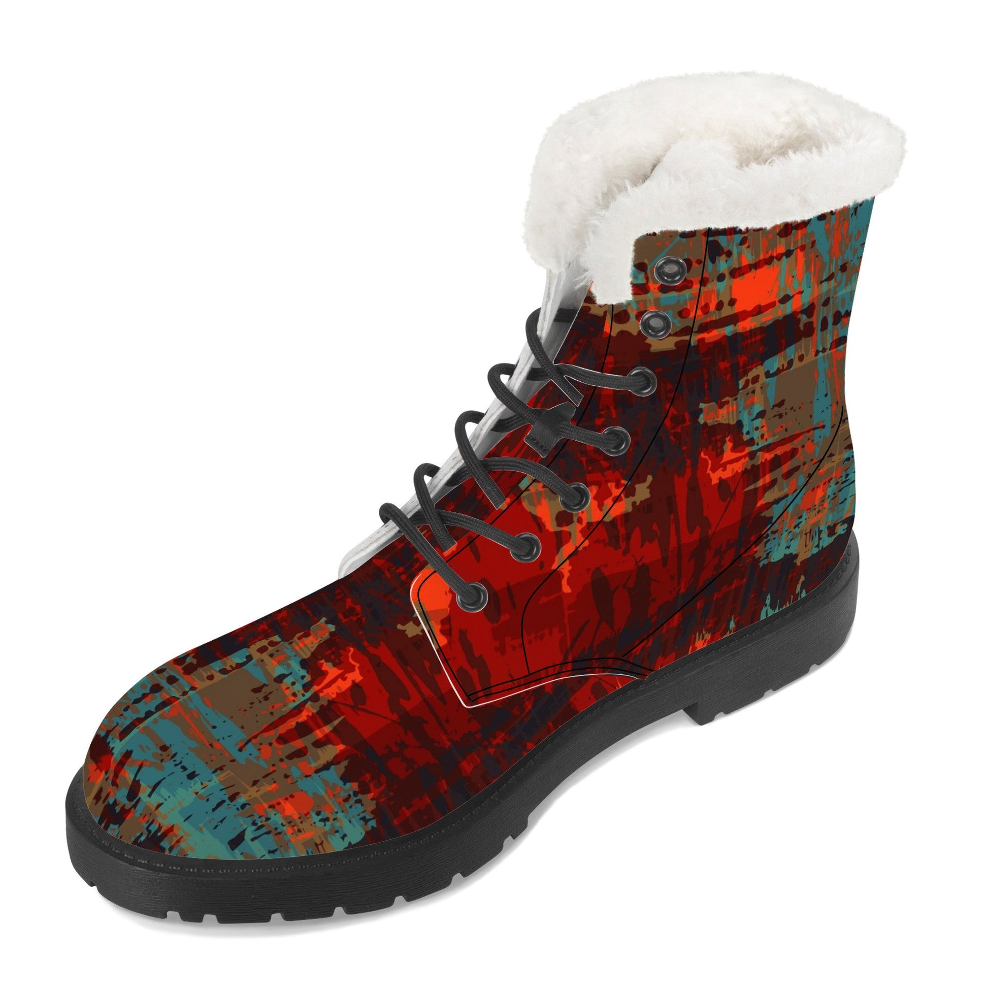 Designer Faux Fur Leather Boot-SF D86 X1 Colloid Colors