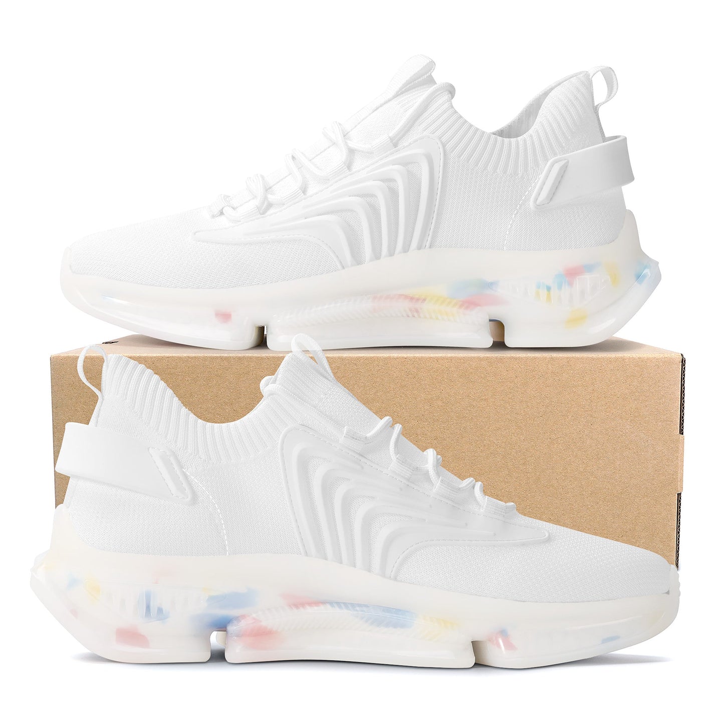 Custom Air Max React Sneakers - White SF S35 Colloid Colors 