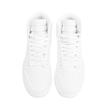 Custom High Top Sneakers Leather -White D17 Colloid Colors 