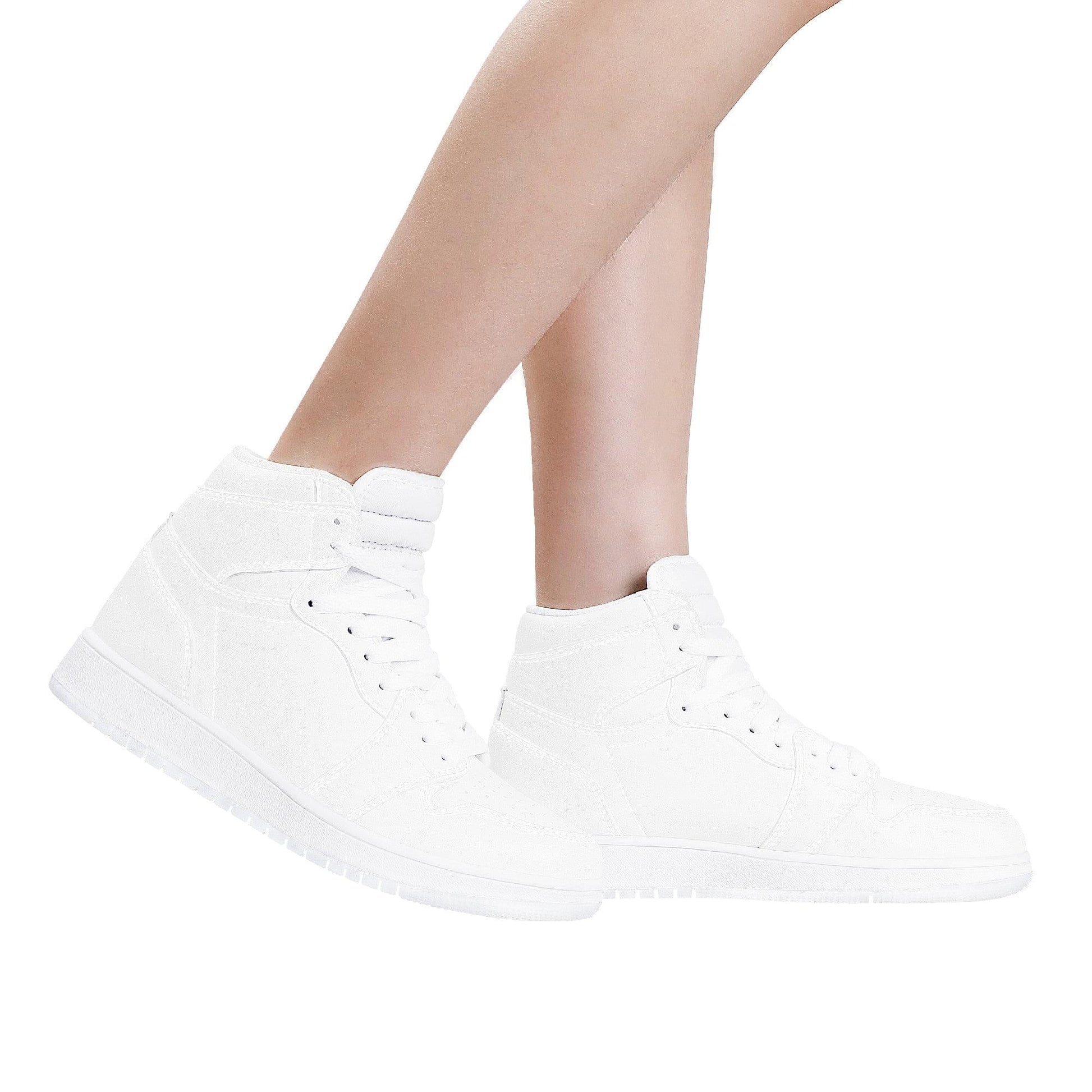 Custom High Top Sneakers Leather -White D17 Colloid Colors 