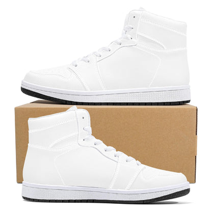 Custom High Top Sneakers  Leather - White D16 Colloid Colors 