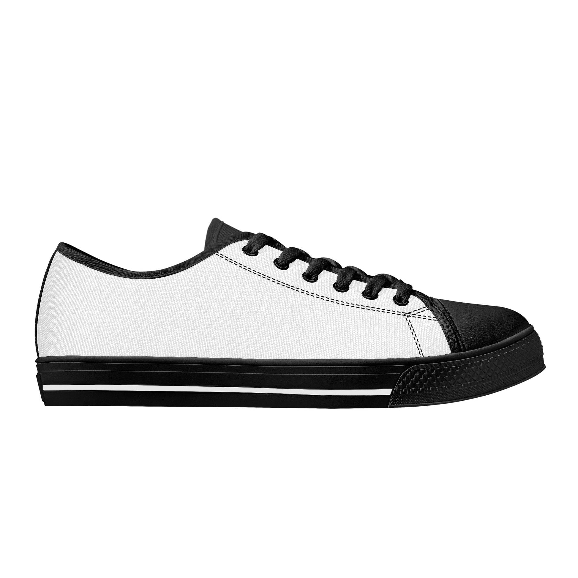Custom Low Top Canvas Shoes - Black D24 Colloid Colors 