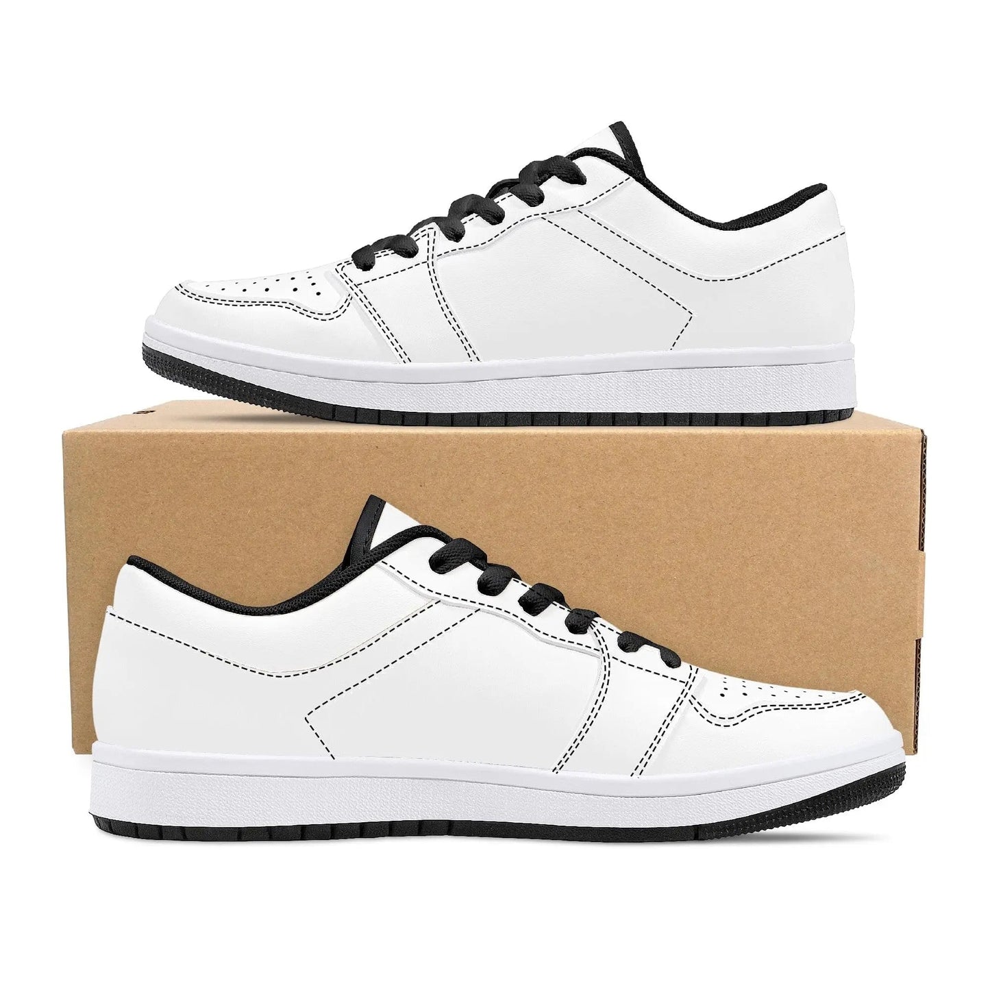 Custom Low Top Leather Sneakers - Black D15 Colloid Colors 