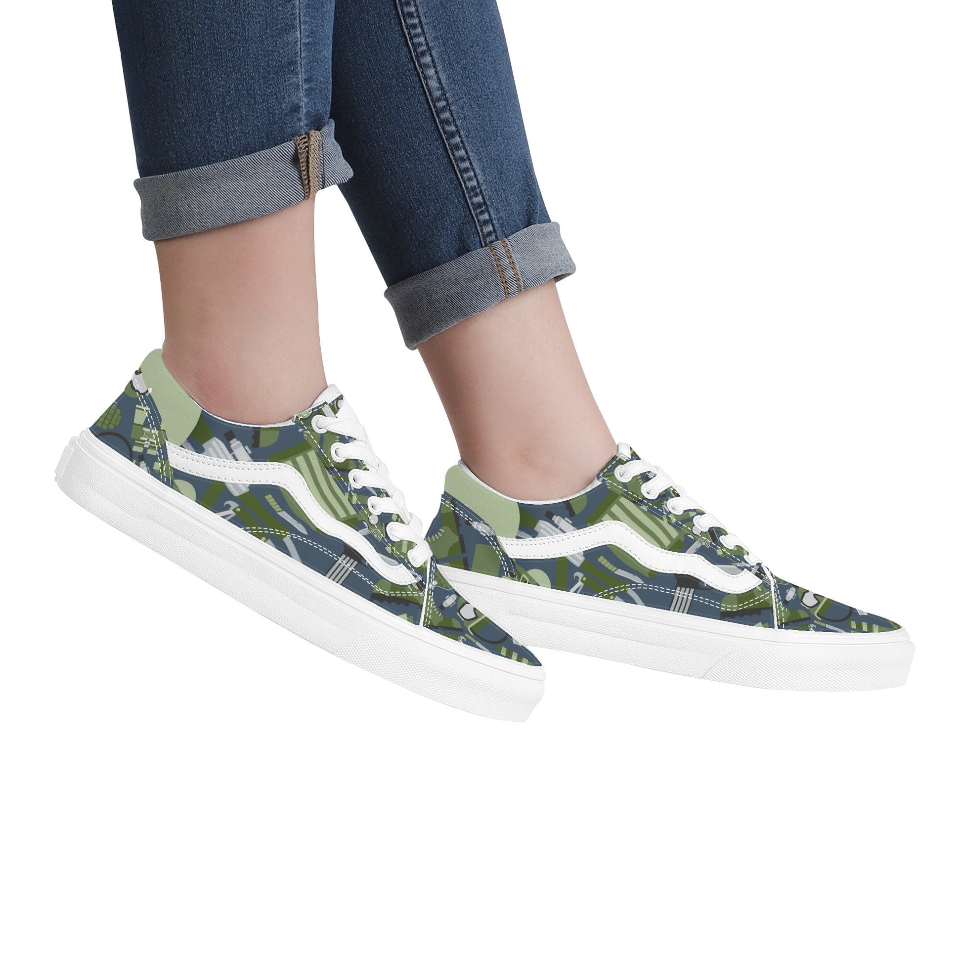 Designer Low Top Flat Sneakers -SF F21 X1 Colloid Colors 